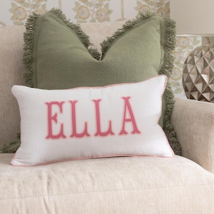 12x20 in Personalized Applique Name and Monogram Pillow Cover