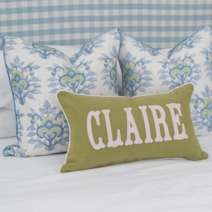 12x20 in Personalized Applique Name and Monogram Pillow Cover