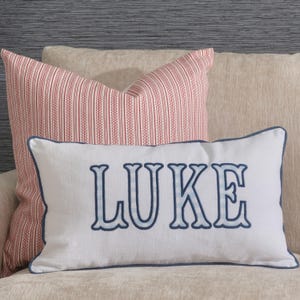 12x20 in Personalized Applique Name and Monogram Pillow Cover