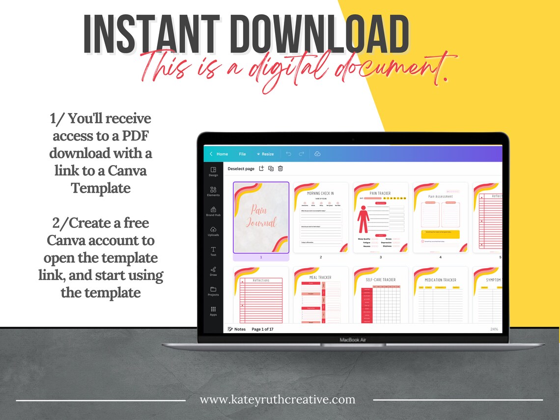 Chronic Pain Journal Template Chronic Illness Tracker Disability
