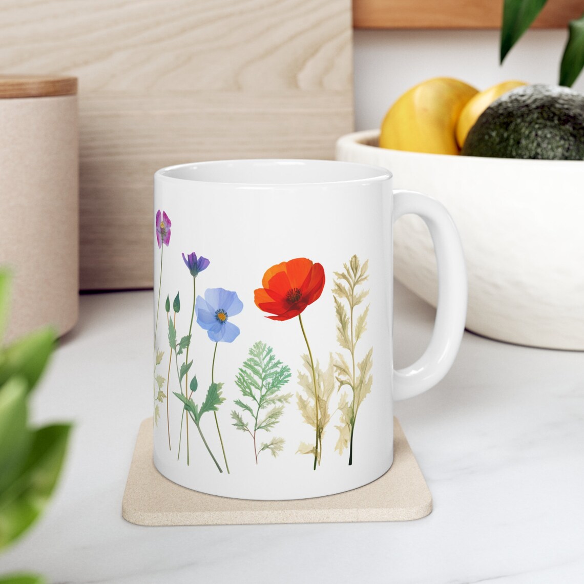 Elegant and Colorful Watercolor Wildflower Coffee Mug - Etsy
