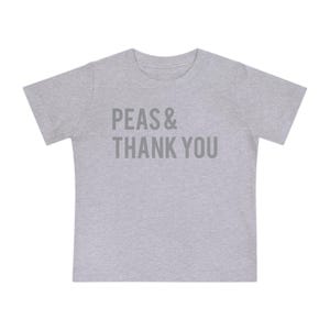 PEAS and THANK YOU Kids T-Shirt - Minimalist Tee for Toddlers, Babies & Kids | Fun Gift Idea for Boys or Girls