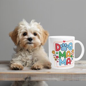 Dog Mama Mug, Colourful Paw Print Coffee Cup, Pet Lover Gift, Mother&#39;s Day Mug, Cute Dog Mom Mug, Dog Mom Mug, Dog Lover Gift, Best Dog Mom