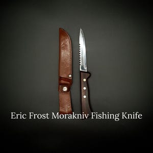 Fishing knife &quot;Goldfish&quot; with sheath by Eric Frost Morakniv, 1970s, Mora Sweden.