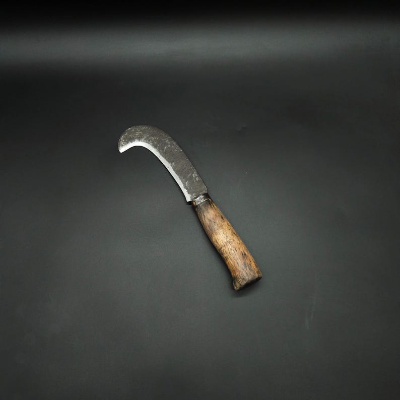 Antique Swedish Billhook - Hand-forged 1848 Farm Tool With Wooden ...