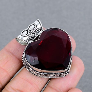 Mozambican Garnet Pendant,925 Sterling Silver Jewelry,Gemstone Pendant,Handmade Jewelry,Designer Silver Pendant Christmas Gift For Love