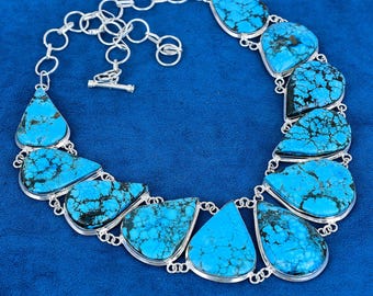 Handmade Tibetan Turquoise Sterling Silver Necklace