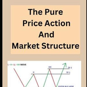 May include: A diagram illustrating the concept of "The Pure Price Action and Market Structure with The Smart Money Concept" by James Jecool King. The diagram shows a price chart with a red line representing a downtrend and a green line representing an uptrend. The chart also includes labels for "L-H-LL-HH MOVE", "HH", "TP 2", "TP 1", "H", "LL", "ENTER BUY HERE", and "PLACE STOP-LOSS HERE".