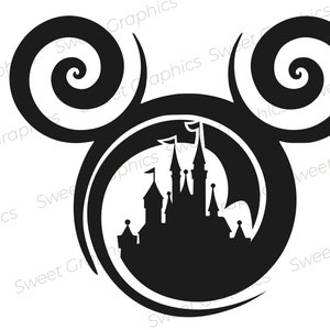 Mickey Castle Head Svg