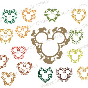 Mickey Safari Zoo Animals Bundle Svg, 20 cut files
