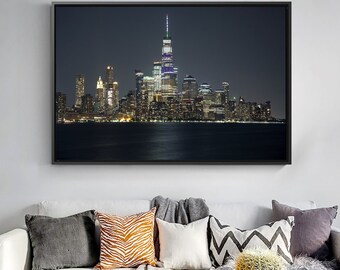 New York City Skyline | Urban Nightscape, Modern Home Decor | Digital Download