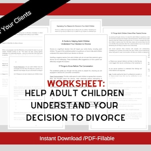 Explain Why You&#39;re Getting Divorced to Adult Children | Divorce and Parenting | Grey Divorce | Parenting Worksheets | Grown Children Divorce