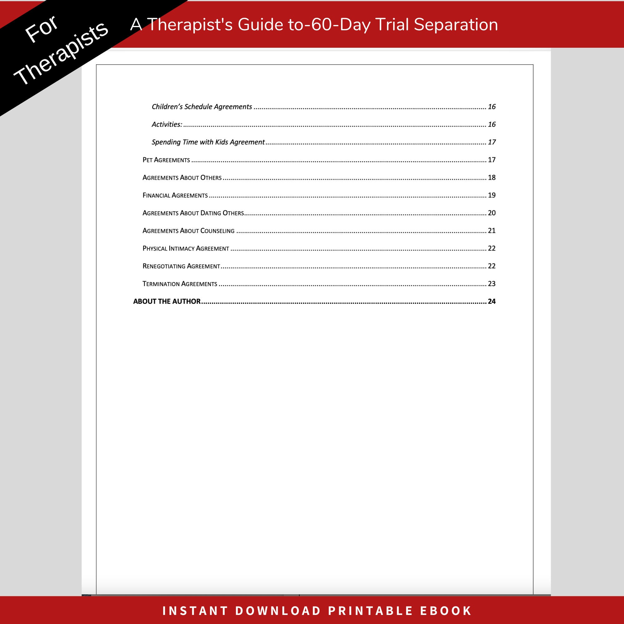 A Therapist's Guide to the 60-day Trial Separation Agreement Trial ...
