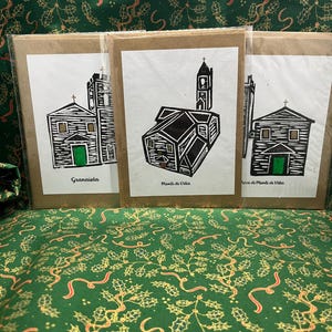 Italiaanse kerken lino print kaart multipack