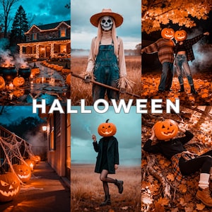 10 Halloween Lightroom-presets: Moody Autumn mobiel en desktopfilter (digitale download)