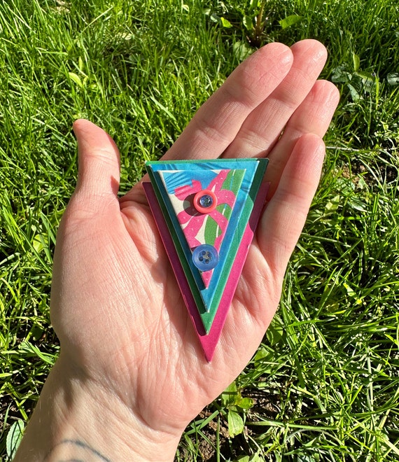 Handmade 1988 Upcycled Pin - 80s 90s Retro