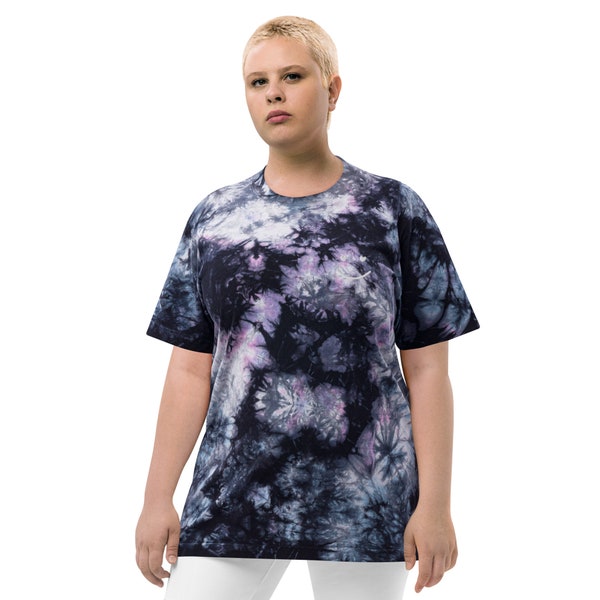 Oversized Emoji Embroidered tie-dye t-shirt