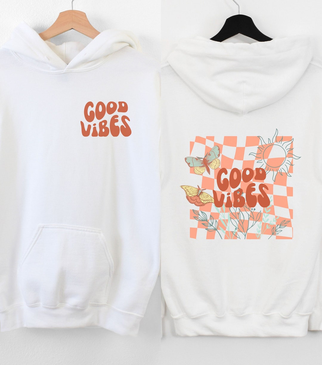 Good Vibes Hoodie Retro Vintage Trendy Hoodies Etsy