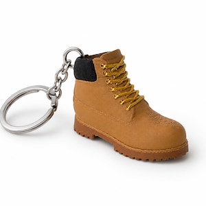 3D Printed Timberland Style Boot Keychain | Work Boot Accessory, Construction Gift