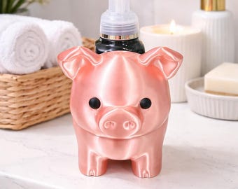 Pig Soap Holder for Sink | Bathroom Soap Stand | Foaming Soap Bottle Holder