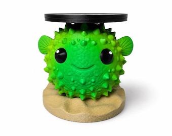 Puffer Fish Candle Holder for Bath & Body Works 3 Wick Candles | 3D Printed Coastal Decor | Beach House Gift | Ocean Candle Stand
