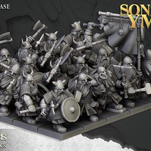 Dwarf Warriors - 20x Models for 28mm Fantasy Wargaming - 16K Print Resolution [Highlands Miniatures] Old World Compatible