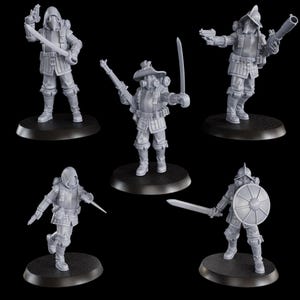 Conquistador-infanterie - 10 monopose-modellen voor 28 mm wargaming - 16K printresolutie [Torquemada&#39;s Inquisition] compatibel met loopgravenkruistochten