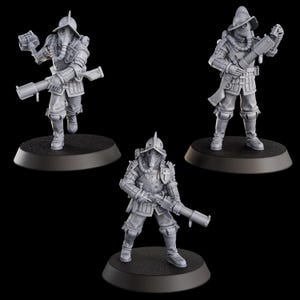 Conquistador Bombers - 3x Monopose Models for 28mm Wargaming - 16K Print Resolution [Torquemada&#39;s Inquisition] Trench Crusade Compatible
