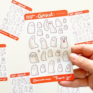Stickers fantômes mignons pour Halloween Stickers fantasmagoriques Feuilles d'autocollants fantasmagoriques Stickers halloween Stickers halloween mignons Sticker fantômes d'Halloween