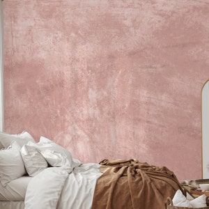 Pink Watercolor Wallpaper, Peel and Stick Abstract Wallpaper, Pink Stone Wallpaper, Oil Painting Brush Art Mural, Stone Texture Wall Mural