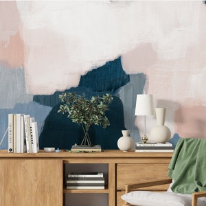 Abstract Watercolor Wallpaper Mural: Soft Pastel Colors, Peel and Stick