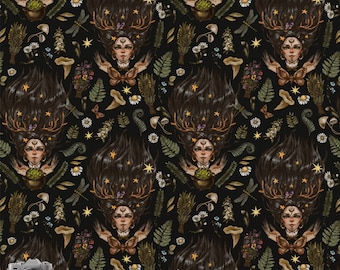 Witch Mushroom Wallpaper: Dark Botanical Peel and Stick Wall Mural
