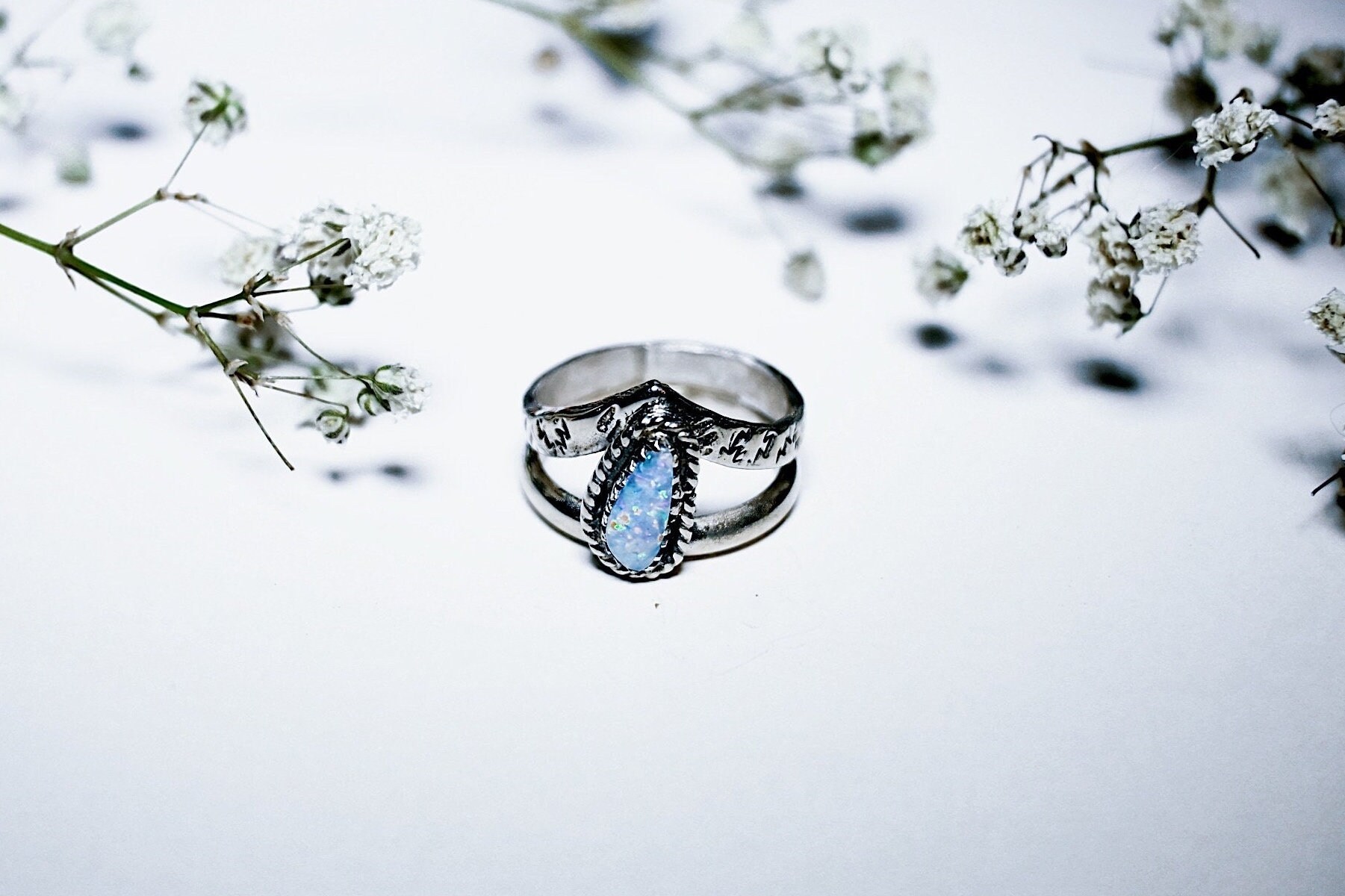 ハンドメイド クーバーペディ オパール スターリングシルバー リング