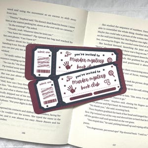 Murder Mystery Book Club Ticket Bookmark