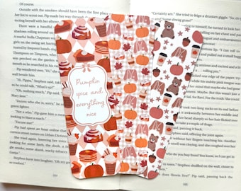 Fall Pumpkin Spice Themed Bookmarks