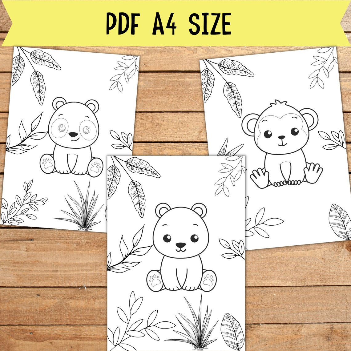 Printable Safari Animals Coloring Pages for Kids (PDF) - Etsy Canada