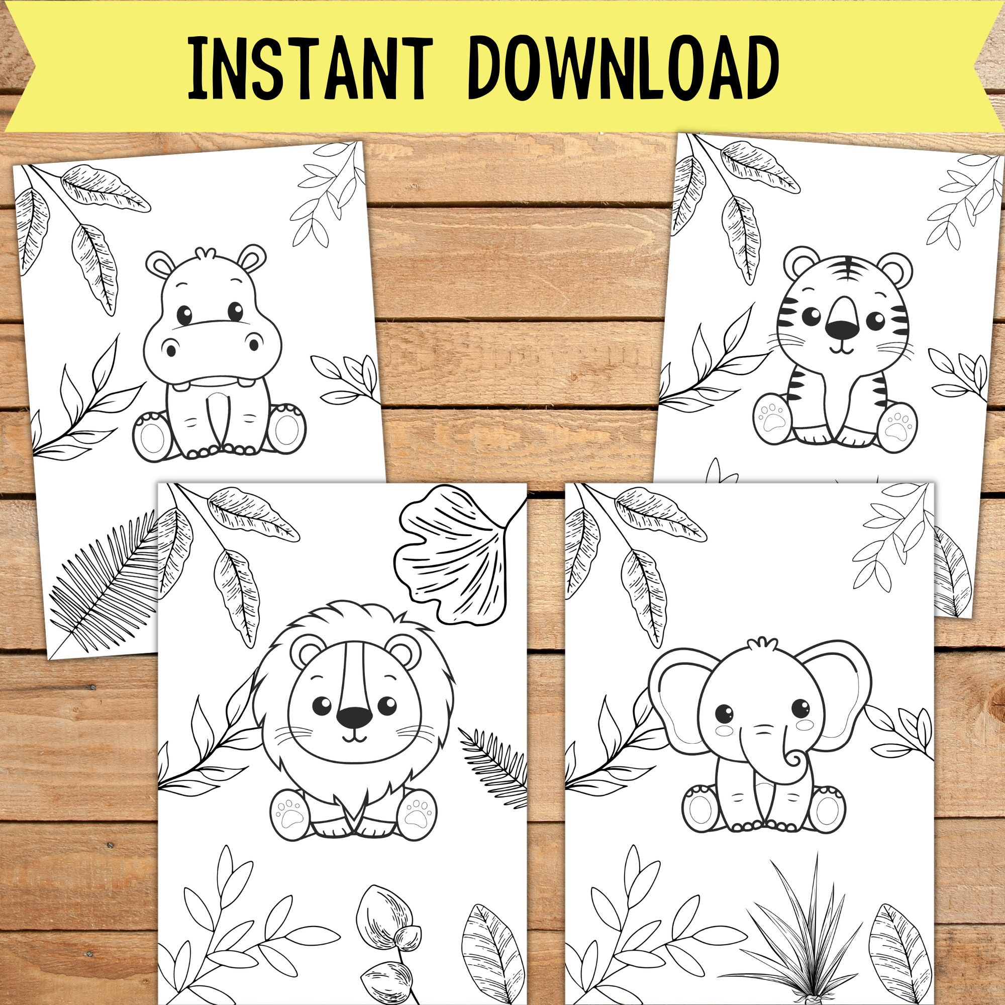 Printable Safari Animals Coloring Pages for Kids 10 Coloring - Etsy Canada