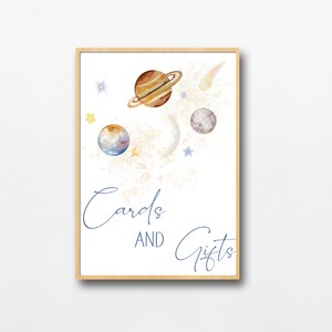 Cards and Gifts, Space Party Sign, Outer Space Birthday Sign, Signs Planets Astronaut, Party Decor Gifts, Party Table Decor,Baby Shower,BB11