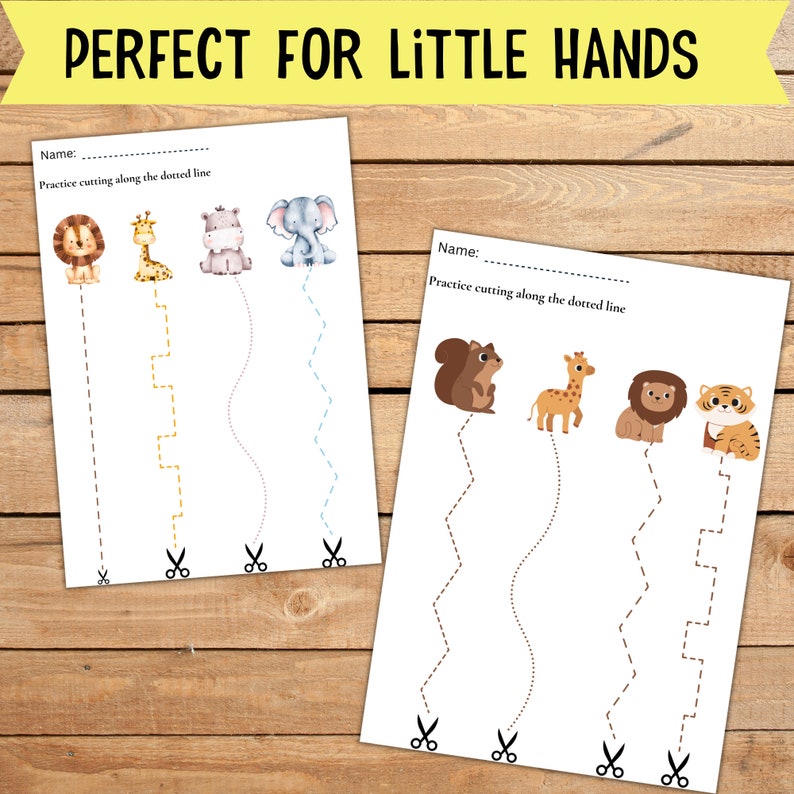 Preschool Cutting Tracing Practice With Scissors, Tracing Line Practice