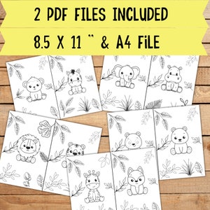 Printable Safari Animals Coloring Pages for Kids, 10 Coloring Pages for ...