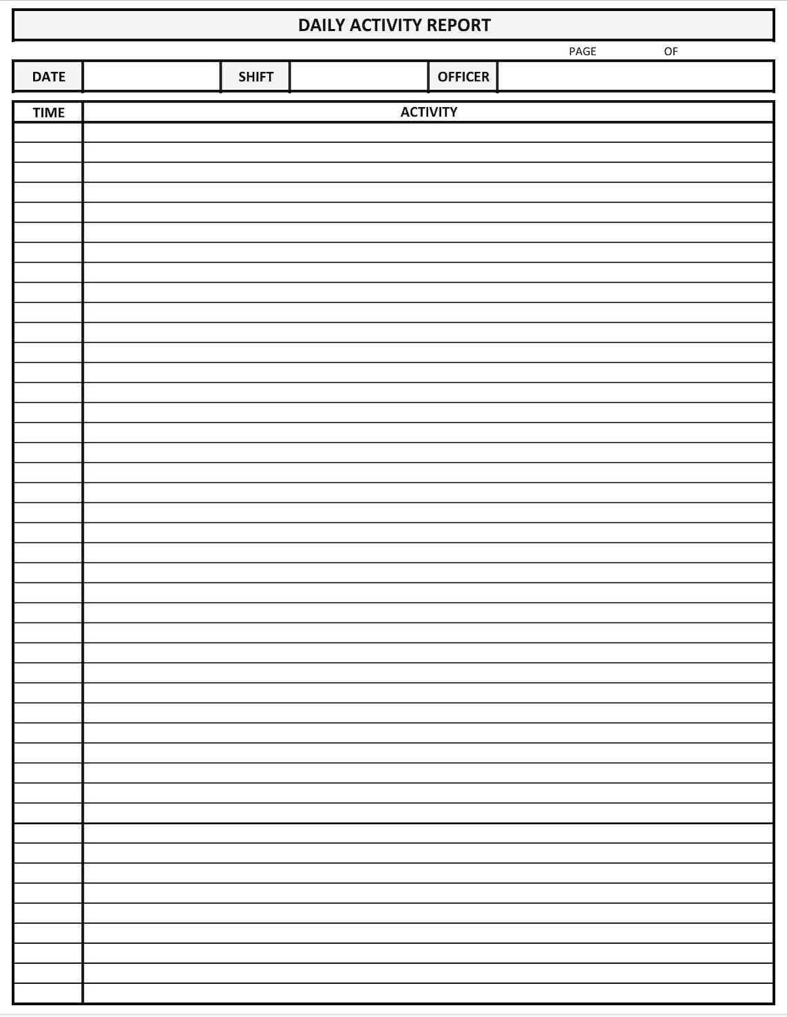 Security Daily Activity Report Template - Etsy
