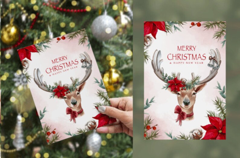 DIGITAL Christmas Cards Christmas Cards Downloadchristmas Etsy