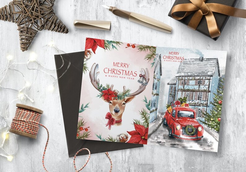 DIGITAL Christmas Cards Christmas Cards Downloadchristmas Etsy