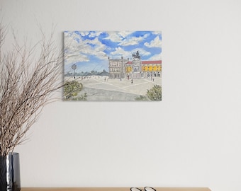 Original oil painting Lisbon Portugal landscape wall art
