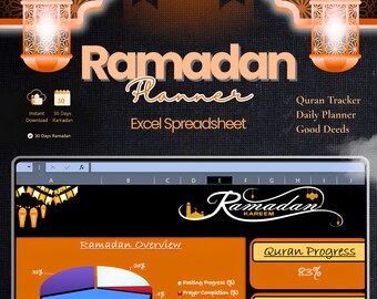 Ramadan Planner Excel | Quran Tracker, Good Deeds (Digital Download)