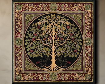 Yggdrasil Canvas Print: Christmas Tree of Life, Celtic Norse Décor