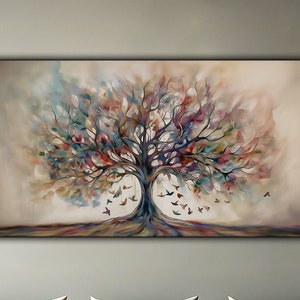 Yggdrasil Painting Canvas Print, Tree Of Life Décor, Abstract Wall Art, Soft Watercolor, Symbolic Artwork, Colorful Décor, Unique Art Gift