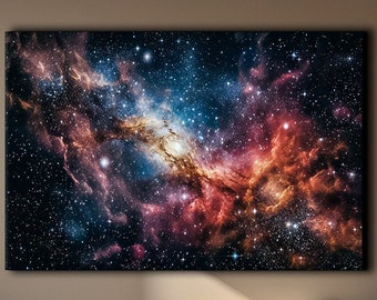 Galaxy Nebula Photography, Astrophotography Canvas Print, Universe Art, Astronomy Gift, Space Exploration, Cosmic Decor, Ready to Hang