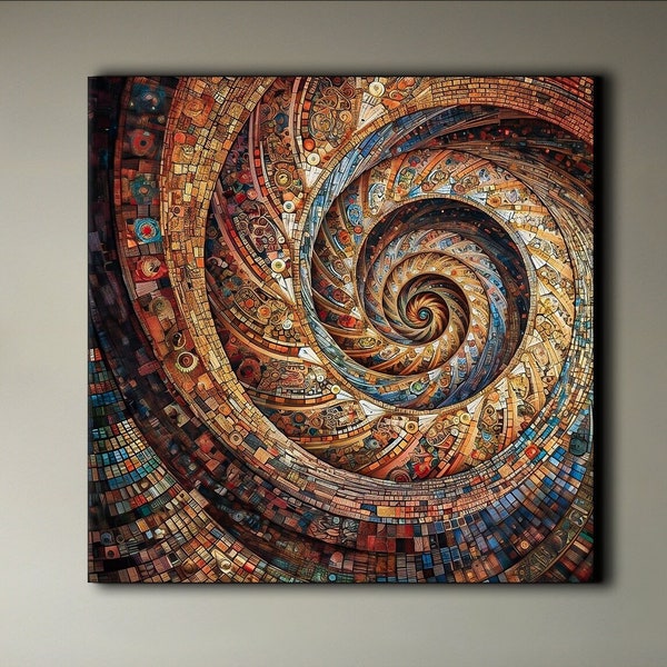 Golden Spiral Painting, Sacred Geometry Artwork, Fine Art Canvas Print, Interconnectedness, Golden Ratio Art, Fibonacci Art, Sacred Art Gift