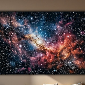 Fotografia de nebulosa de galáxia, impressão em tela de astrofotografia, arte do universo, presente de astronomia, exploração espacial, decoração cósmica, presente de professor